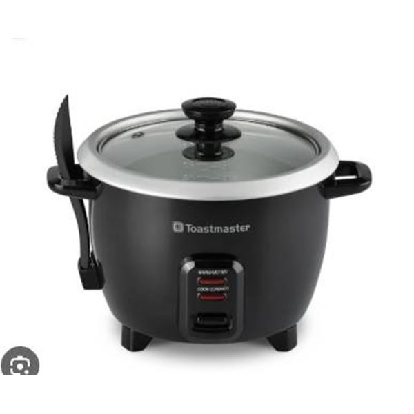 Toastmaster 10-Cup Rice Cooker with Glass Lid and Removable Pot
