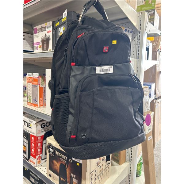 SwissGear Black-Gray Backpack with Multiple Compartments