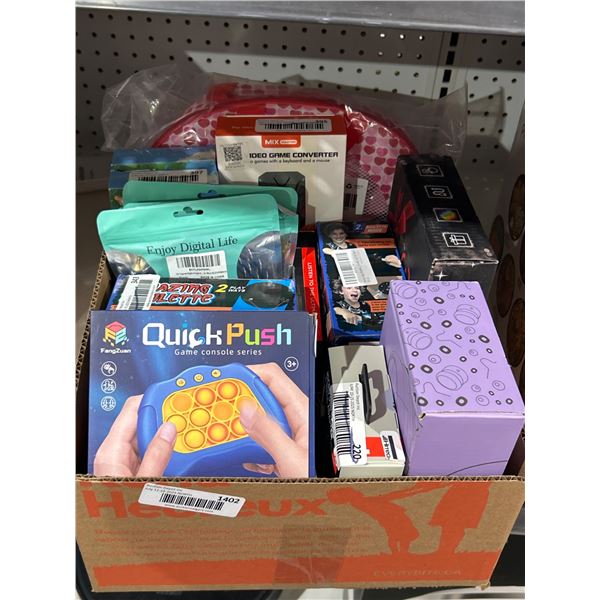 Lot of Gaming and Tech Items, Including Quick Push and Gaming Accessories