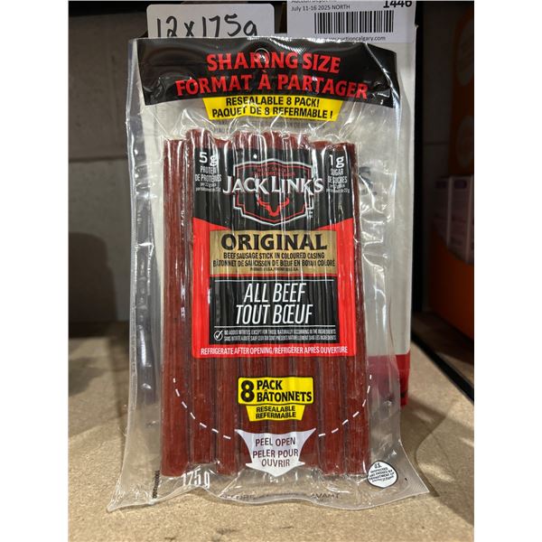 Jack Linkâ€™s All Beef Sticks, 8-Pack, 175g Each