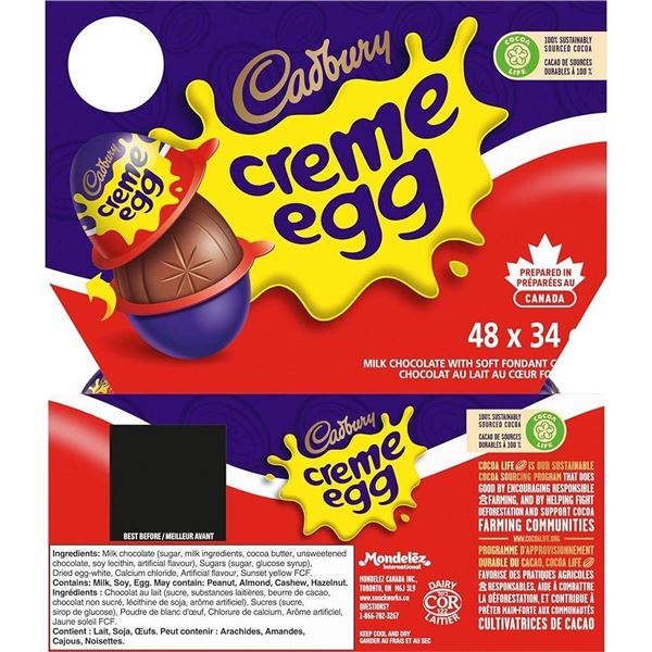 Cadbury Creme EggÂ  Milk Chocolate with Filling 48 x 34g