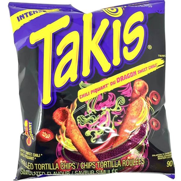 Takis Dragon Spicy Sweet Chilli Tortilla Chips, 18 x 90g