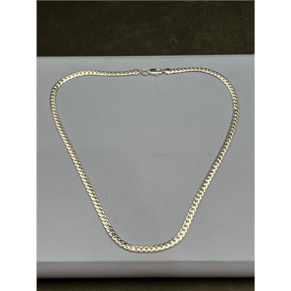 22-Inch .999 Silver Flat Chain Necklace with Lobster Clasp