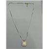 Image 1 : LADIES Silver Necklace With Square-Shaped Pendant