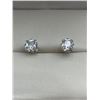 Image 1 : Crystal Stud Stud Earrings with Silver-Toned Posts