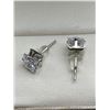 Image 3 : Crystal Stud Stud Earrings with Silver-Toned Posts