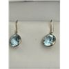 Image 2 : $750  10 K Gold Blue Topaz Appraised Earring set with certificate