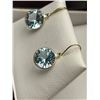 Image 3 : $750  10 K Gold Blue Topaz Appraised Earring set with certificate