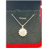 Image 2 : $2175  Moissanite Cluster Pendant Set with appraisal certificate