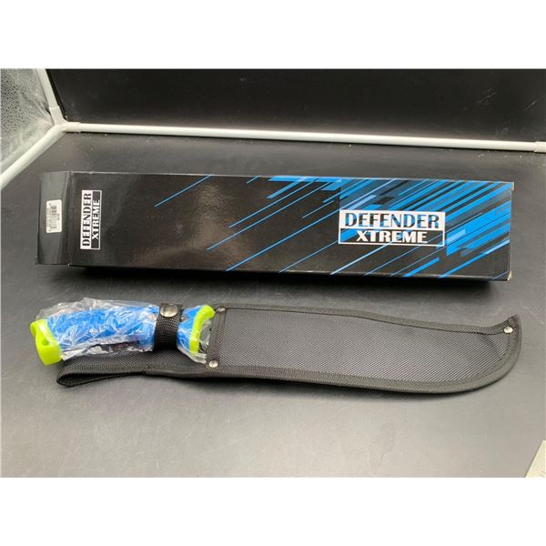 Defender Extreme Neon Handled 9 Inch searated back Survival Knife with Sheath - NEW in box