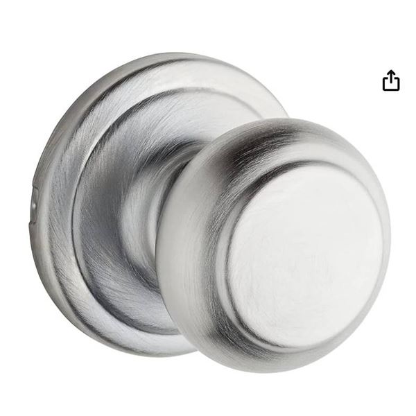 Weiser Troy Satin Chrome Door Knob, Interior Door Handles/Passage Knobs