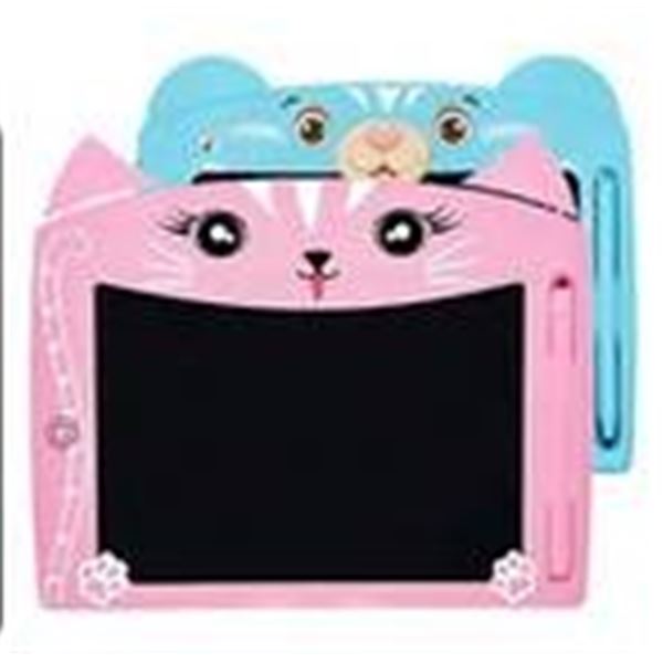 LCD Colorful Writing Tablet for Kids with Pink Animal Design â€“ PINK