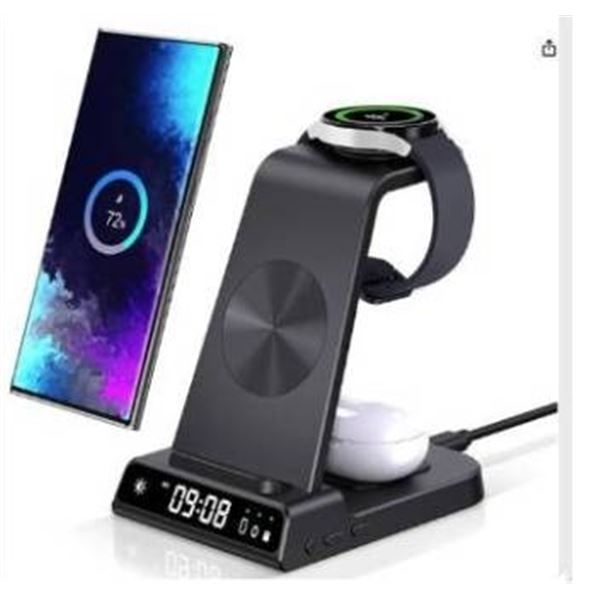 Multifunctional Wireless Charging Station with Clock Display
