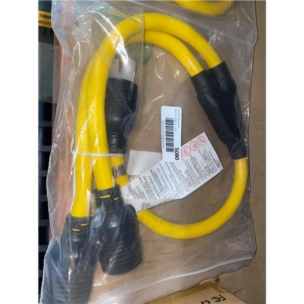 3-Foot Cord, 30 Amp, L14-30P to Two L14-30R Splitter