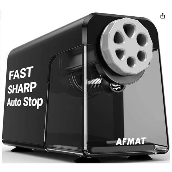 AFMAT Heavy Duty Electric Pencil Sharpener, Model PSX2BKCA, Black