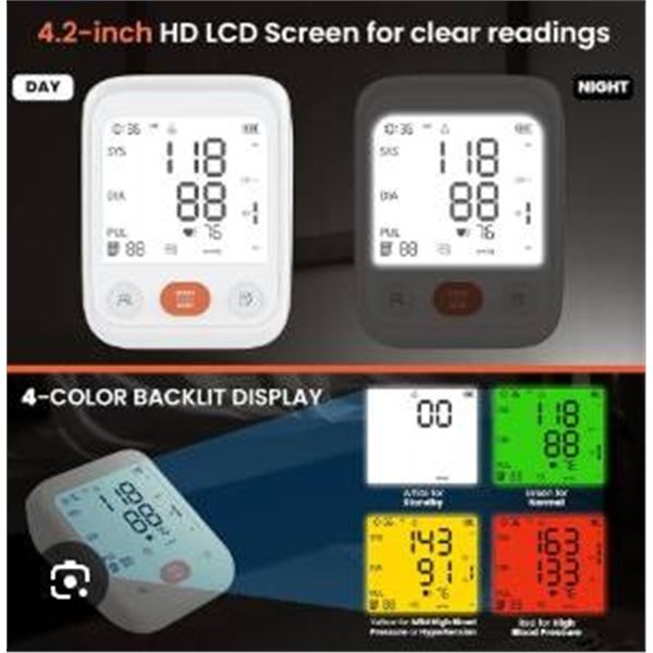 PASS ARM-30G2 Blood Pressure Monitor With Large LCD Screen