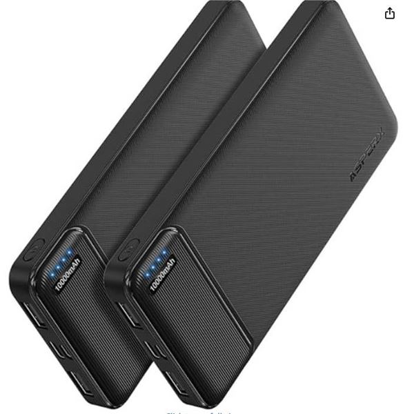 AsperX 2-Pack 10000mAh Portable Power Bank Model HY0003