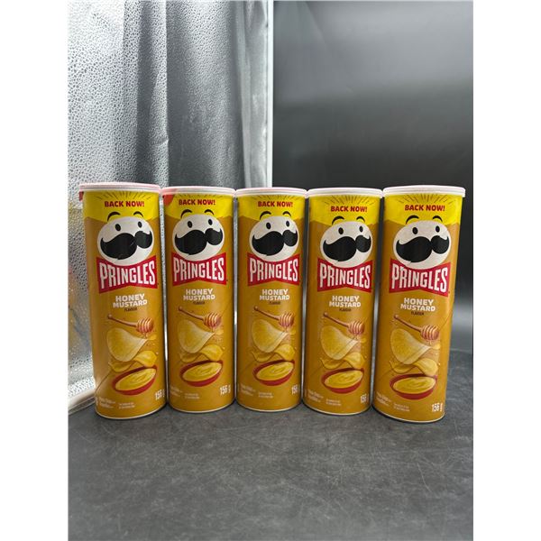 Lot of 5 Pringles Honey Mustard Flavour Snack Containers, 156 g Each