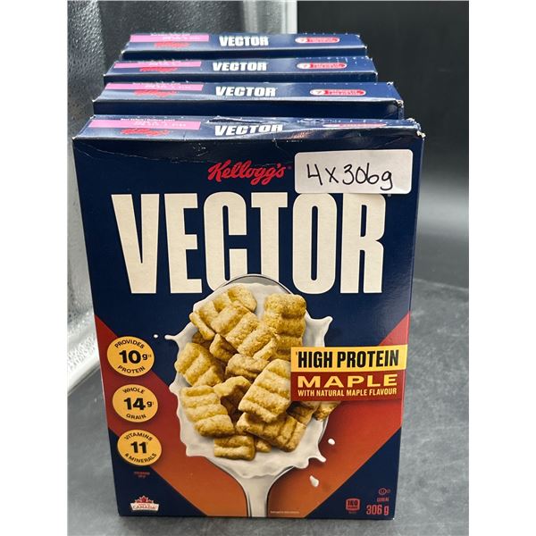 Kelloggâ€™s Vector High Protein Maple Cereal 4x306g