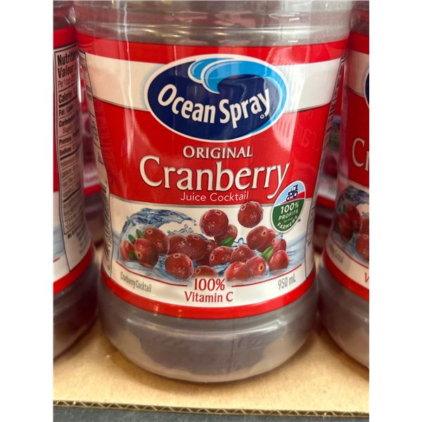 Ocean Spray Unsweetened Cranberry Juice Cocktail 6 x 950ml Bottles