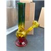 Image 2 : Glass Water Pipe with Gradient Green-Yellow-Red Design
