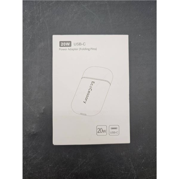 EcoCessory 20W USB-C Power Adapter with Folding Plug