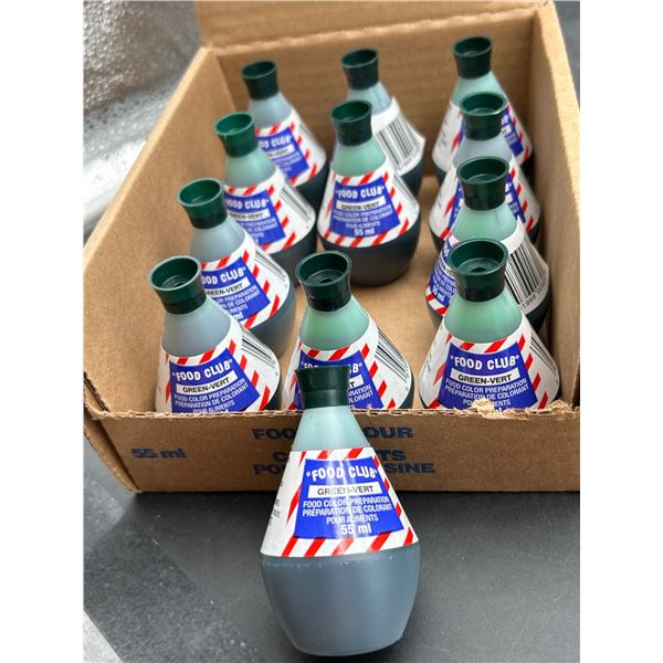 Food Club Green Food Color 55ml Bottles x 12