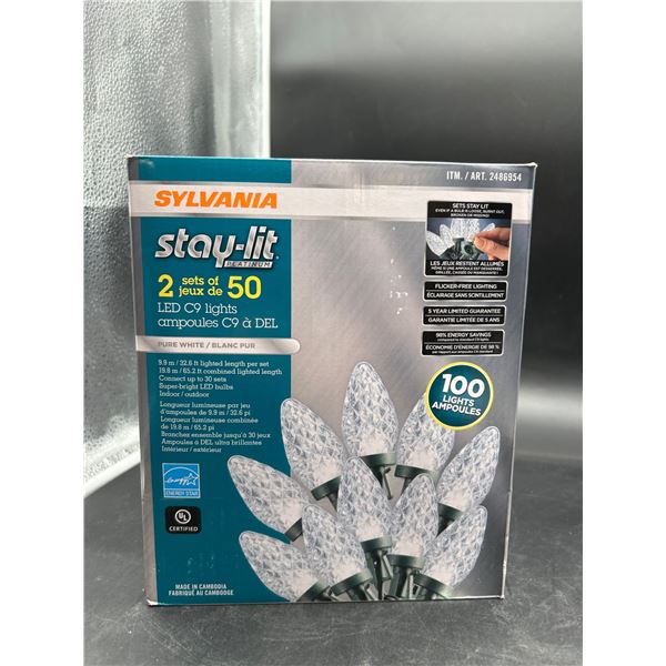 Sylvania Stay-Lit C9 LED Lights, 2 Sets of 50