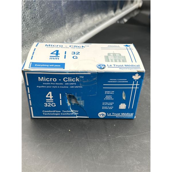 Le Trust Medical Micro-Click Insulin Pen Needles, 4 mm, 32G, 100 Units