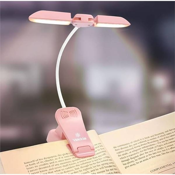 Vekkia 14 LED Rechargeable Book-LightÂ Â with Adjustable Arm and Clip