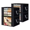 Image 1 : Foldable Black Windowed Clothes Storage Zipper Bag, Set of 4 (Stock photo not exact, does not have h