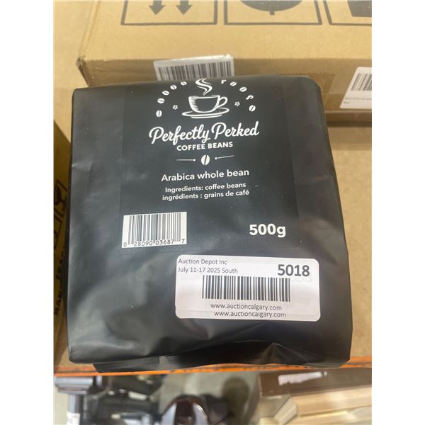 Perfectly Perked Arabica Whole Bean Coffee, 2 x 500g