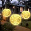 Image 1 : 100FT LED Outdoor String Lights, Crystal Globe Lighting Set