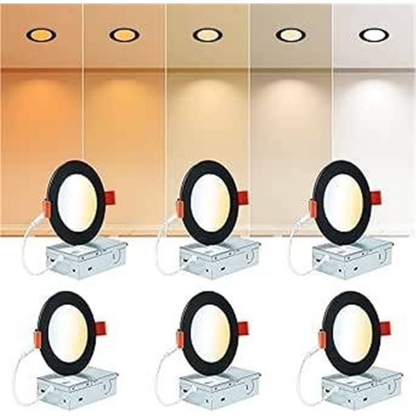 Cycevsun 6-Pack 4-Inch Ultra Thin LED Recessed Lights â€“ 9W, 750 Lumens