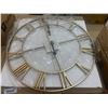 Image 2 : Large Metallic Roman Numeral Wall Clock with Open Face Design