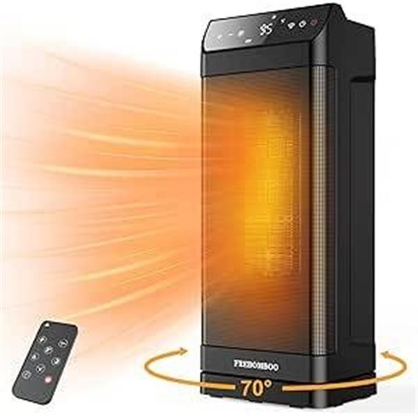 FREBOMBOO Space Heater, 1500W Portable Electric Heaters for Indoor Use with Thermostat, Digital Disp