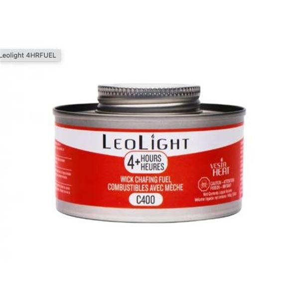LeoLight C600 Screw Top Wick Chafing Fuel, 12 Units, 6+ Hours Burn Time