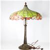 Image 1 : Amboy Studios leaded swirl border lamp. 22" in diameter