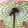 Image 5 : Amboy Studios leaded swirl border lamp. 22" in diameter