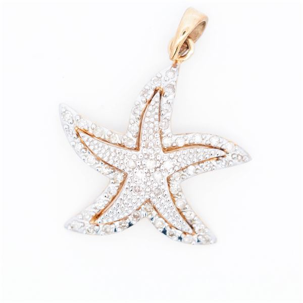 1.6 grams 14 KYG Starfish Pendant with Diamonds, marked 14K Mexico