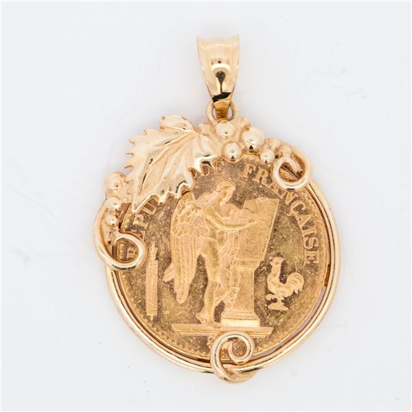 1893 20 Franc Gold Coin Pendant