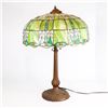 Image 1 : Arts and Crafts leaded lamp with Prairie School design.