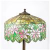 Image 4 : Vintage ornate floral leaded lamp. 16" in diameter. Handel or Unique