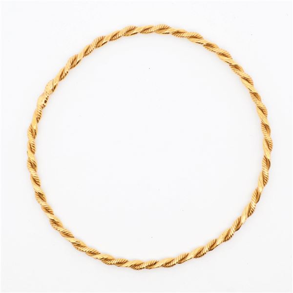 18KYG Solid Rope-Twist Bangle
