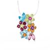 Image 2 : 18KWG Multigem “Bouquet?? Floral Cluster Pendant