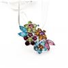 Image 3 : 18KWG Multigem “Bouquet?? Floral Cluster Pendant