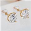 Image 2 : 18KYG 3.00ctw 3-Prong Lab Grown Diamond Stud Earrings
