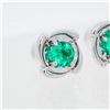 Image 3 : 18KWG 1.00ctw Lab-Created Emerald Stud Earrings
