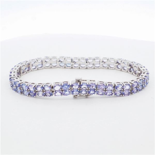 10KWG 14.62ct Tanzanite Tennis Bracelet