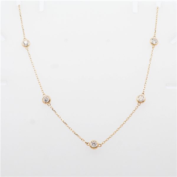 14KYG 2.00ctw Lab Grown Diamond Station Necklace